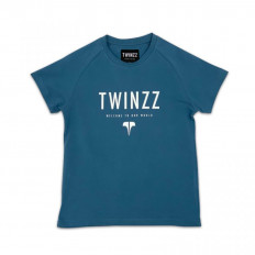 Niebieska koszula Twinzz Aktywna nasza światowa koszulka graficzna
