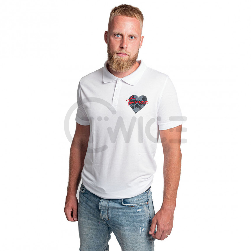 Biały polo t -shirt vario skullheart