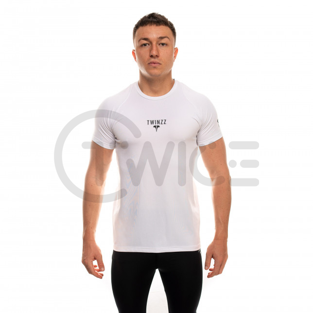 White Compression T -Shirt Twinzz Krótkie rękawy