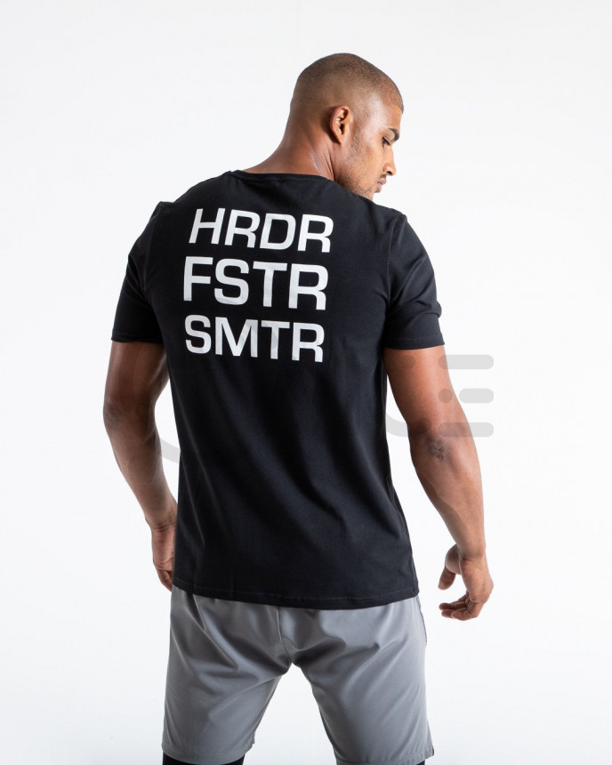 Black T-shirt Boxraw HRDR FSTR SMTR